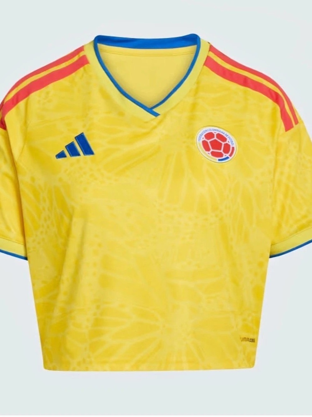 adidas CROPPED Colombia National Team Jersey Yellow Soccer Jersey NWT